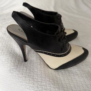 White House Black Market Platform Heel Slingback Oxford
